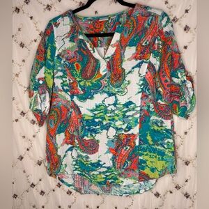 Westbound Multicolor Paisley & Abstract Print Blouse